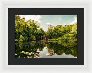 Viaduct Bridge Over Viaduct Pond green london space - Framed Print