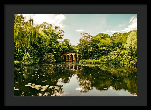 Viaduct Bridge Over Viaduct Pond green london space - Framed Print