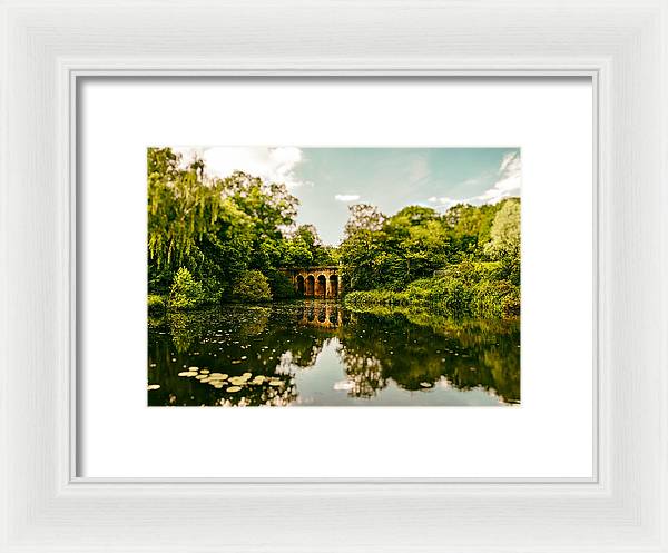 Viaduct Bridge Over Viaduct Pond green london space - Framed Print