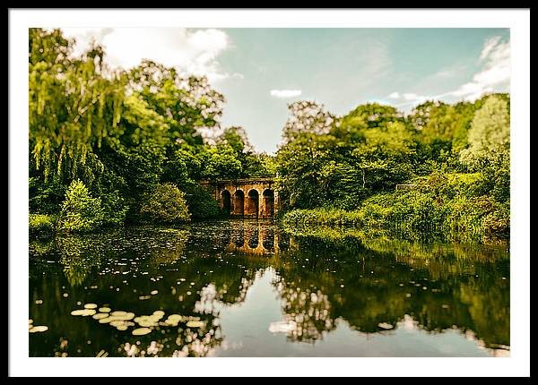 Viaduct Bridge Over Viaduct Pond green london space - Framed Print