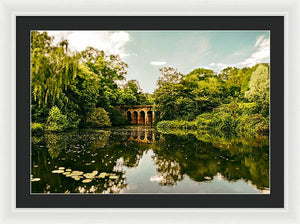 Viaduct Bridge Over Viaduct Pond green london space - Framed Print