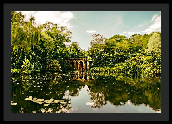 Viaduct Bridge Over Viaduct Pond green london space - Framed Print