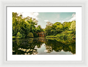 Viaduct Bridge Over Viaduct Pond green london space - Framed Print