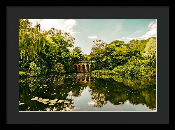 Viaduct Bridge Over Viaduct Pond green london space - Framed Print