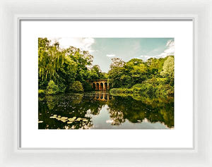 Viaduct Bridge Over Viaduct Pond green london space - Framed Print