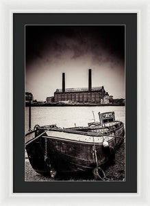 walking along the Thames - Framed Print