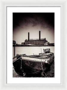 walking along the Thames - Framed Print