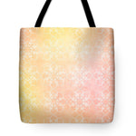 Load image into Gallery viewer, White Flowers with Warm Orange background - Tote Bag
