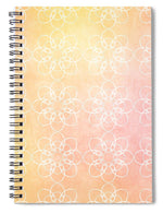 Load image into Gallery viewer, White Flowers with Warm Orange background - Spiral Notebook
